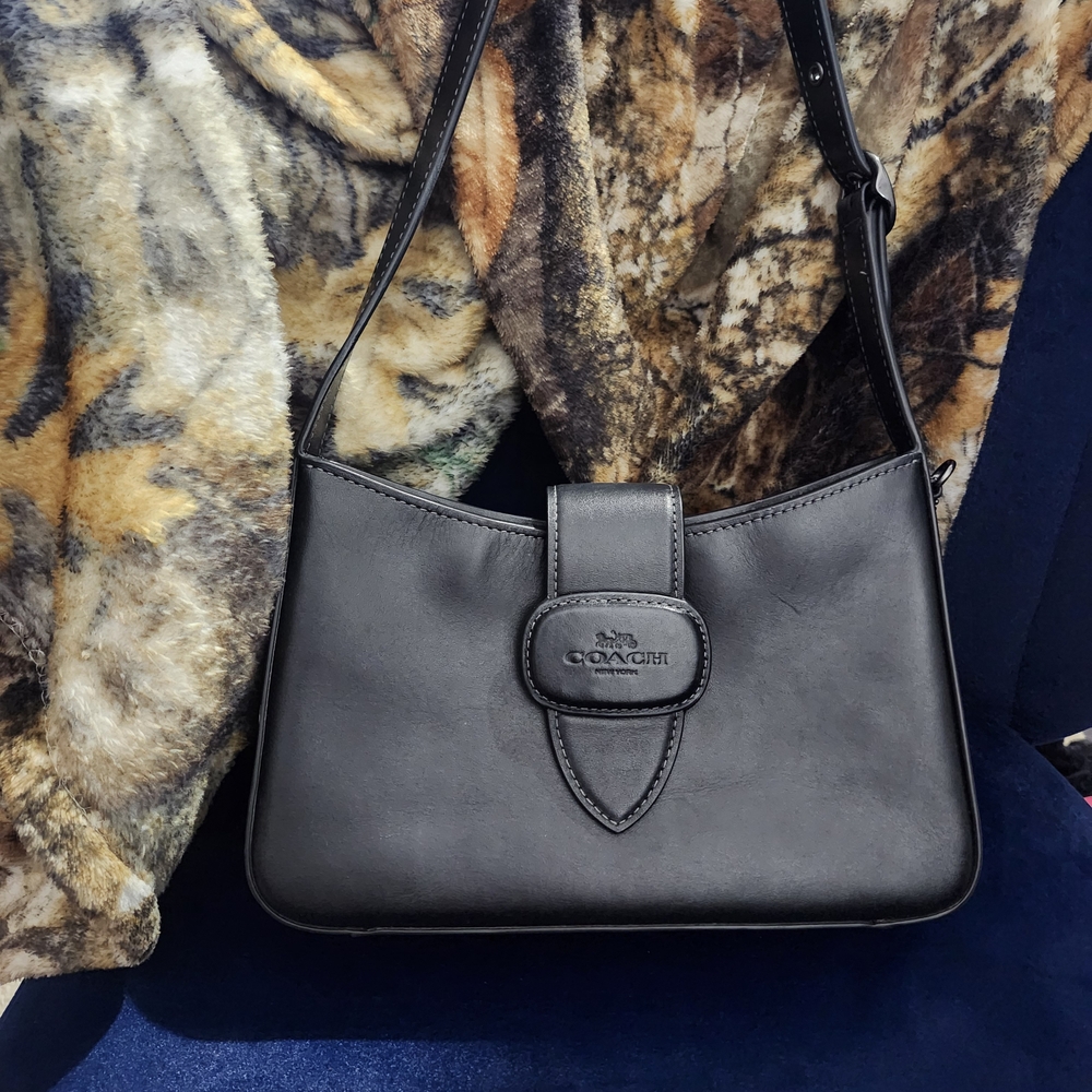 Coach Dark Leather Shoulder Bag